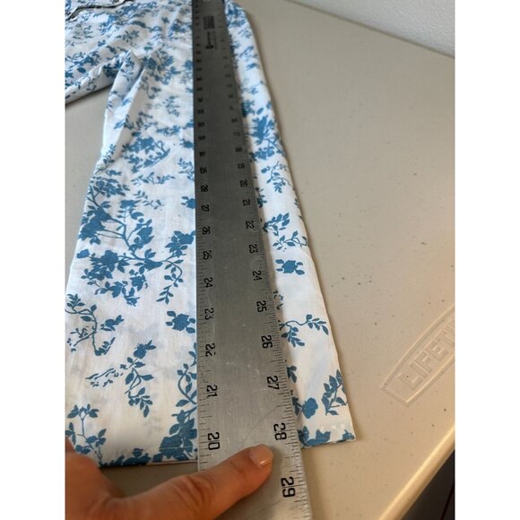 Women's Quick Dry Cover Up White Blue Floral Snap Medium Top Beach UV Fabric - Picture 9 of 16